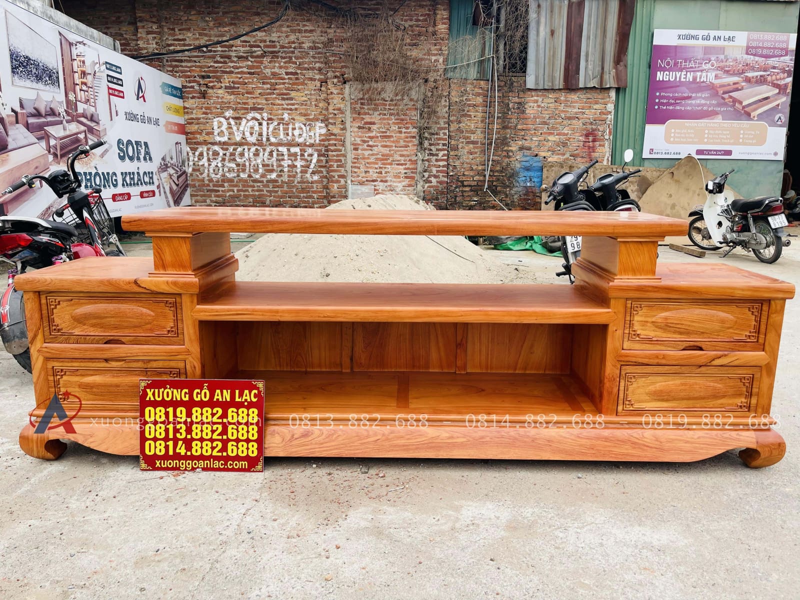 Combo bàn ghế hoàng gia 6 món và kệ tivi gỗ hương đá (Anh Kiên, Vũng Tàu) 44 mẫu kệ tivi gỗ hương đá