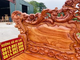 Combo bàn ghế hoàng gia 6 món và kệ tivi gỗ hương đá (Anh Kiên, Vũng Tàu) 20 vai ghế ôm cong tinh tế