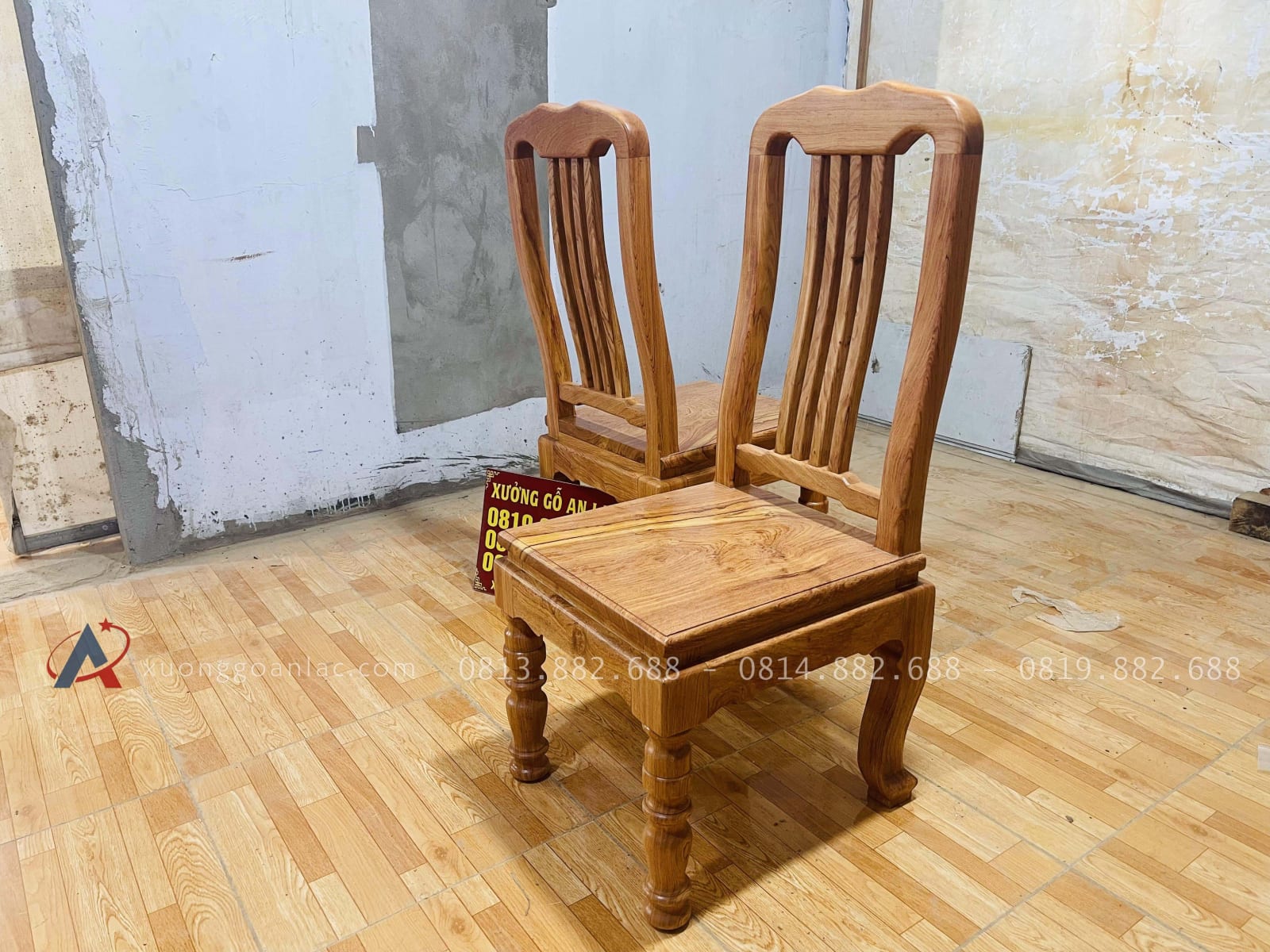 Mẫu ghế ăn hiện đại gỗ hương đá 11 ghế lưng cao không tay