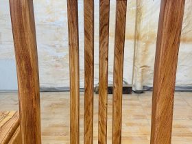 Mẫu ghế ăn hiện đại gỗ hương đá 7 lưng ghế cao với chương dày 5p