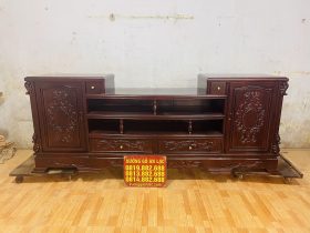 mẫu kệ tivi AL 02 gỗ gõ đỏ cao cấp