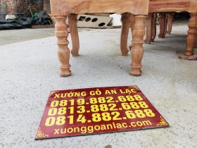 Bộ bàn ăn chữ nhật 8 ghế hiện đại gỗ hương đá (Chị Khuê, Bắc Ninh) 28 chân trước của mẫu ghế ăn