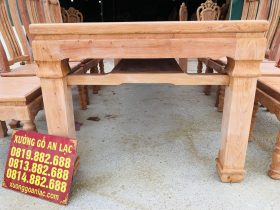 Bộ bàn ăn chữ nhật 8 ghế hiện đại gỗ hương đá (Chị Khuê, Bắc Ninh) 20 yếm bàn ăn để trơn