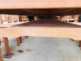 Bộ bàn ăn chữ nhật 8 ghế hiện đại gỗ hương đá (Chị Khuê, Bắc Ninh) 22 mặt bàn 2 tầng tiện dụng