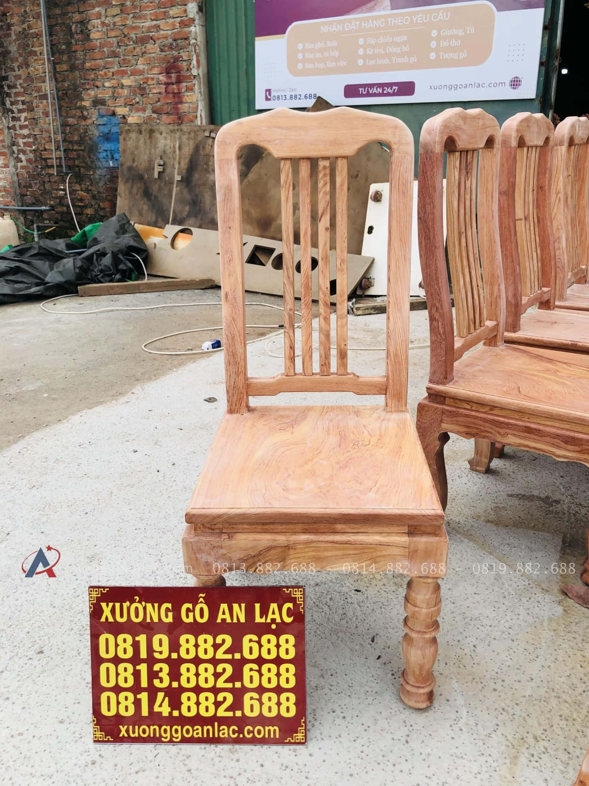 Bộ bàn ăn chữ nhật 8 ghế hiện đại gỗ hương đá (Chị Khuê, Bắc Ninh) 38 mẫu ghế ngồi lưng cao không tay