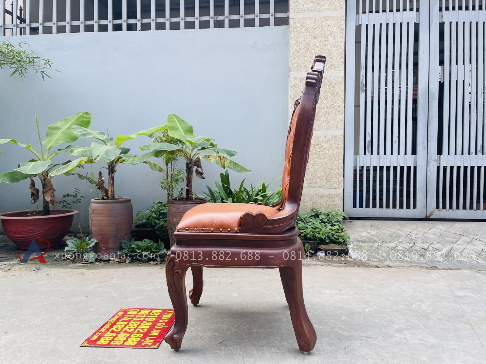 Mẫu ghế louis hoàng gia bọc đệm gỗ gõ đỏ cao cấp 18 ghế ăn louis