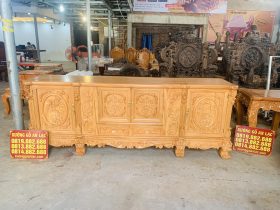 mẫu kệ tivi hoa hồng gỗ gõ đỏ