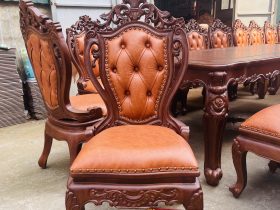 Siêu phẩm 2 bàn ăn hoàng gia 24 ghế louis bọc đệm gỗ gõ đỏ (Anh Định, Vĩnh Phúc) 28 ghế đơn gỗ gõ đỏ