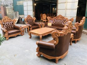 siêu phẩn bàn ghế hoàng gia gỗ gõ đỏ 10 món