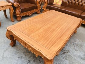 Bàn giao bộ bàn ghế hoàng gia bọc đệm gỗ gõ đỏ 10 món cho Anh Nghiêm- Bắc Ninh 20 bàn trà hoàng gia gỗ gõ đỏ