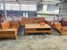 Bộ sofa chân hươu gỗ hương đá hiện đại