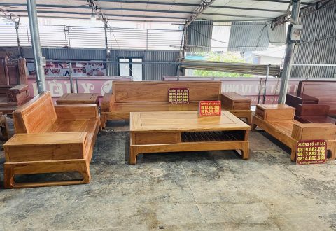 Bộ sofa chân hươu gỗ hương đá hiện đại