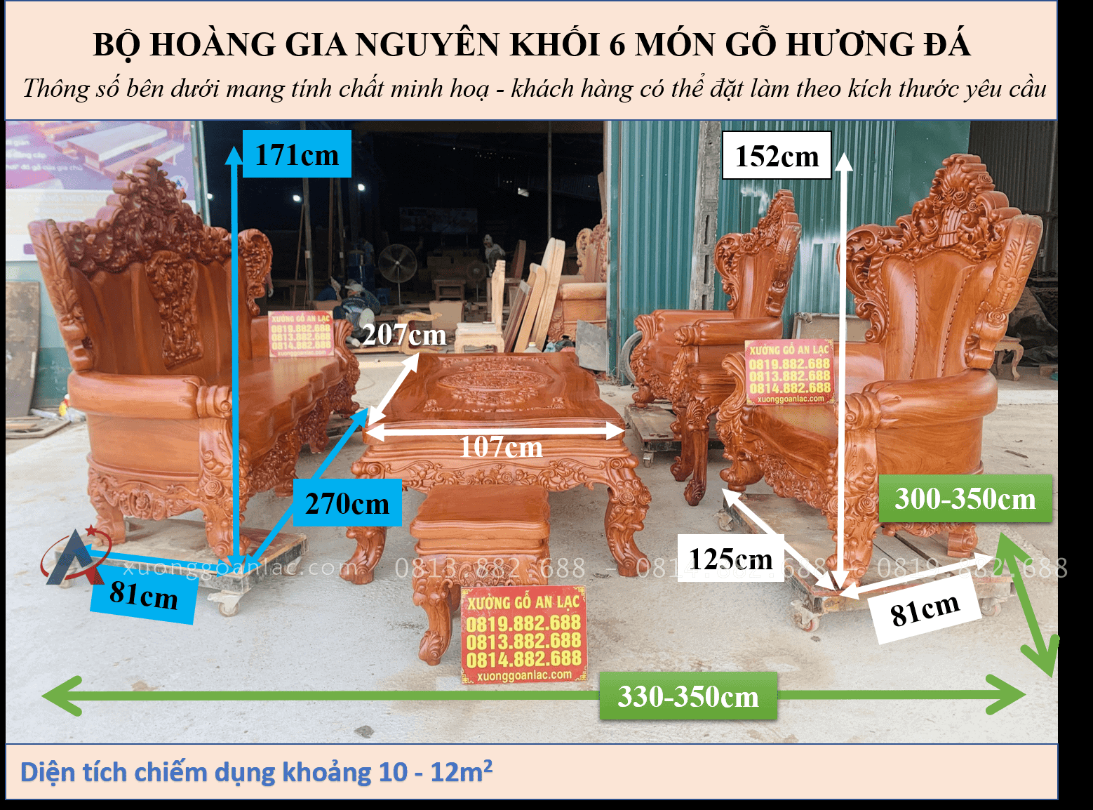 Bộ bàn ghế hoàng gia nguyên khối 6 món gỗ hương đá siêu vip (Anh Đông - Sóc Sơn ) 47 kích thước BỘ HOÀNG GIA NGUYÊN KHỐI 6 MÓN GỖ HƯƠNG ĐÁ