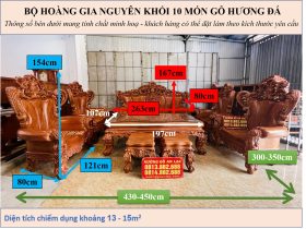 Mẫu bàn ghế hoàng gia nguyên khối 10 món gỗ hương đá (Chú Sang,Lộc Ninh) 21 KÍCH THƯỚC BỘ HOÀNG GIA NGUYÊN KHỐI 10 MÓN GỖ HƯƠNG ĐÁ