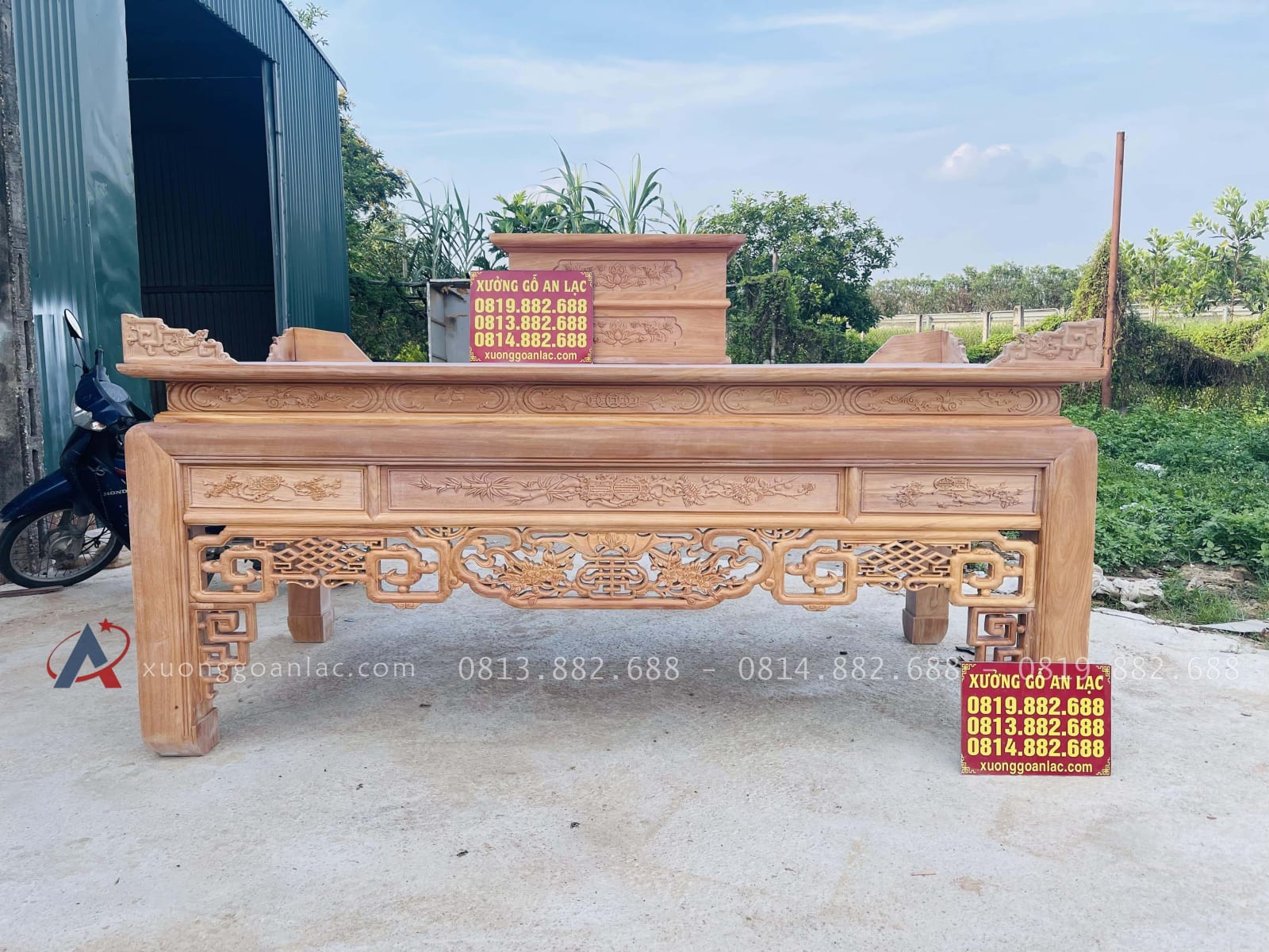 Án gian dơi ngũ phúc cỡ đại 2m57 gỗ gõ đỏ chú Hợp - Nam Định 24 mẫu án gian thờ ngũ phúc cỡ đại gỗ gõ đỏ cao cấp