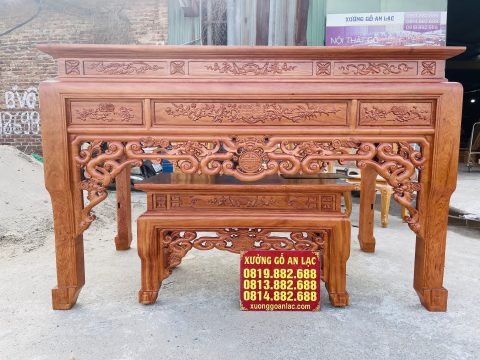 mẫu án gian thờ ngủ phúc và bàn cơm gỗ hương đá cao cấp