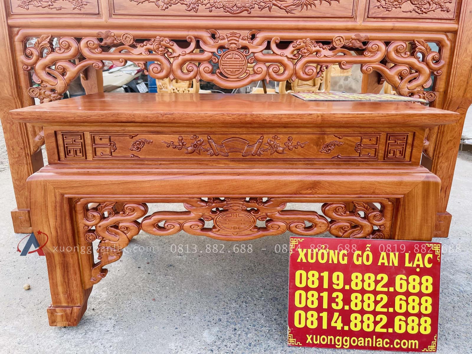 Mẫu án gian thờ ngũ phúc và bàn cơm 1m97 chú Hải - Bắc Ninh 35 mẫu bàn cơm thiết kế đồng điệu với án gian