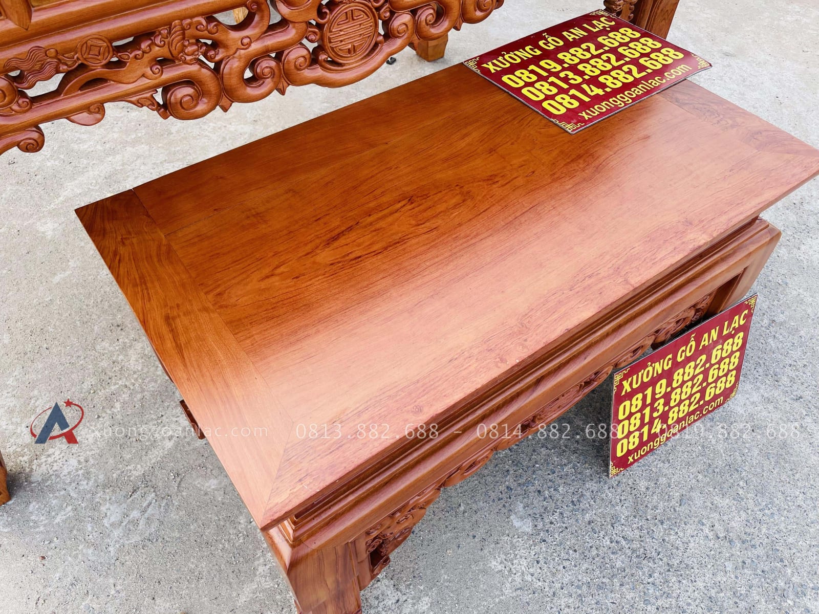 Mẫu án gian thờ ngũ phúc và bàn cơm 1m97 chú Hải - Bắc Ninh 36 bàn cơm gỗ hương đá