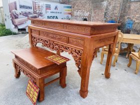 Mẫu án gian thờ ngũ phúc và bàn cơm 1m97 chú Hải - Bắc Ninh 16 mẫu án gian thờ rộng rãi