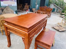 Mẫu án gian thờ ngũ phúc và bàn cơm 1m97 chú Hải - Bắc Ninh 19 Mặt án gian khung tranh ván liền ghép 2 tấm siêu khít