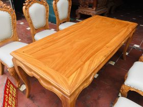 Bộ bàn ăn louis 6 ghế hoàng gia bọc đệm cao cấp (Chị Lan, An Giang) 13 bàn louis hoàng gia