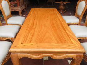 Bộ bàn ăn louis 6 ghế hoàng gia bọc đệm cao cấp (Chị Lan, An Giang) 14 Thiết kế mặt khung tranh ván liền