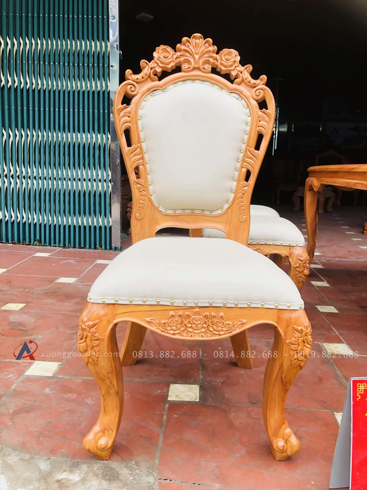Bộ bàn ăn louis 6 ghế hoàng gia bọc đệm cao cấp (Chị Lan, An Giang) 26 bộ 6 ghế louis hoàng gia