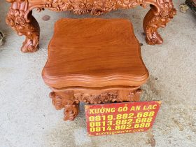 Bộ bàn ghế hoàng gia nguyên khối 6 món gỗ hương đá siêu vip (Anh Đông - Sóc Sơn ) 40 đôn ngồi gỗ hương đá