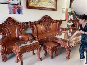 Bộ bàn ghế hoàng gia nguyên khối 6 món gỗ hương đá siêu vip (Anh Đông - Sóc Sơn ) 44 bộ bàn ghế hoàng gia nguyên khối