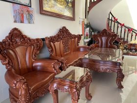 Bộ bàn ghế hoàng gia nguyên khối 6 món gỗ hương đá siêu vip (Anh Đông - Sóc Sơn ) 45 mẫu bàn ghế louis hoàng gia gỗ hương đá