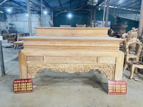 án gian thờ nhị cấp dơi ngũ phúc gỗ gõ