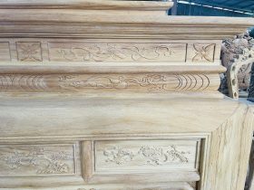 Bản mộc án gian thờ nhị cấp dơi ngũ phúc 2m17 giao Hà Tĩnh 23 án gian gỗ gõ đục họa tiết thủ công