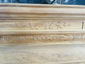 Bản mộc án gian thờ nhị cấp dơi ngũ phúc 2m17 giao Hà Tĩnh 21 cổ án gian đục họa tiết