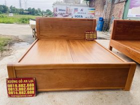 giường trơn hiện đại gỗ gõ đỏ