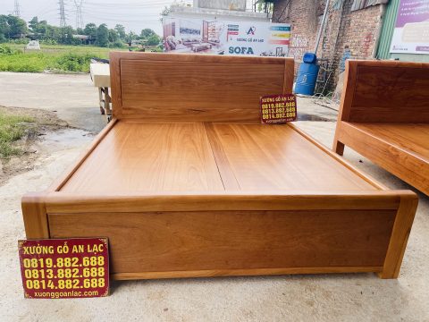 giường trơn hiện đại gỗ gõ đỏ