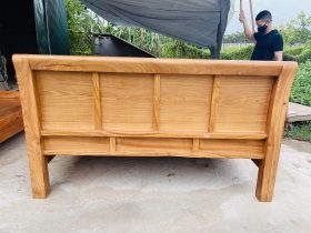 Giường trơn gỗ gõ dát phản 180x200cm 13 mặt sau của đầu giường