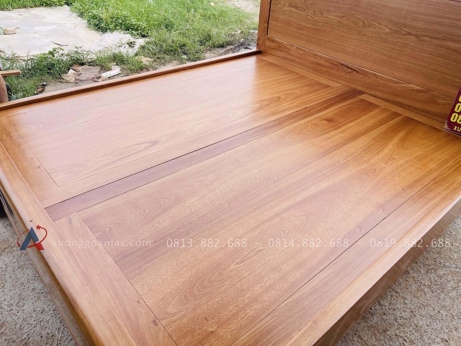Giường trơn gỗ gõ dát phản 180x200cm 23 giường ngủ dát phản tấm