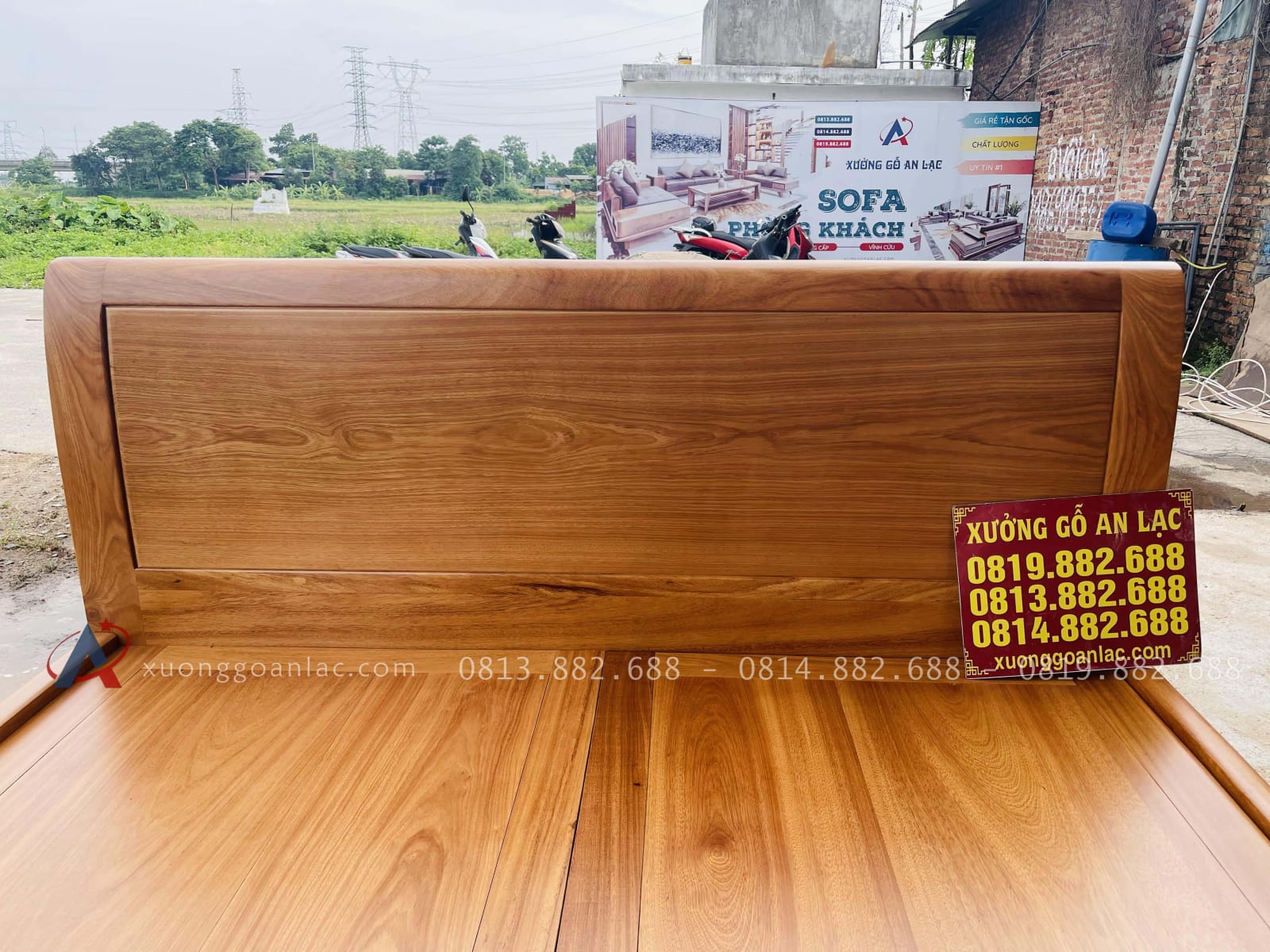 Giường trơn gỗ gõ dát phản 180x200cm 24 giường ngủ gỗ gõ tuyển vân