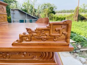 Án gian nhị cấp dơi ngũ phúc 2m57 gỗ gõ đỏ chân 14 giao Quảng Trị 23 Thiết kế chặn góc tiện dụng