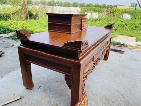 Án gian nhị cấp dơi ngũ phúc 2m57 gỗ gõ đỏ chân 14 giao Quảng Trị 15 mẫu án gian nhị cấp kích thước rộng rãi