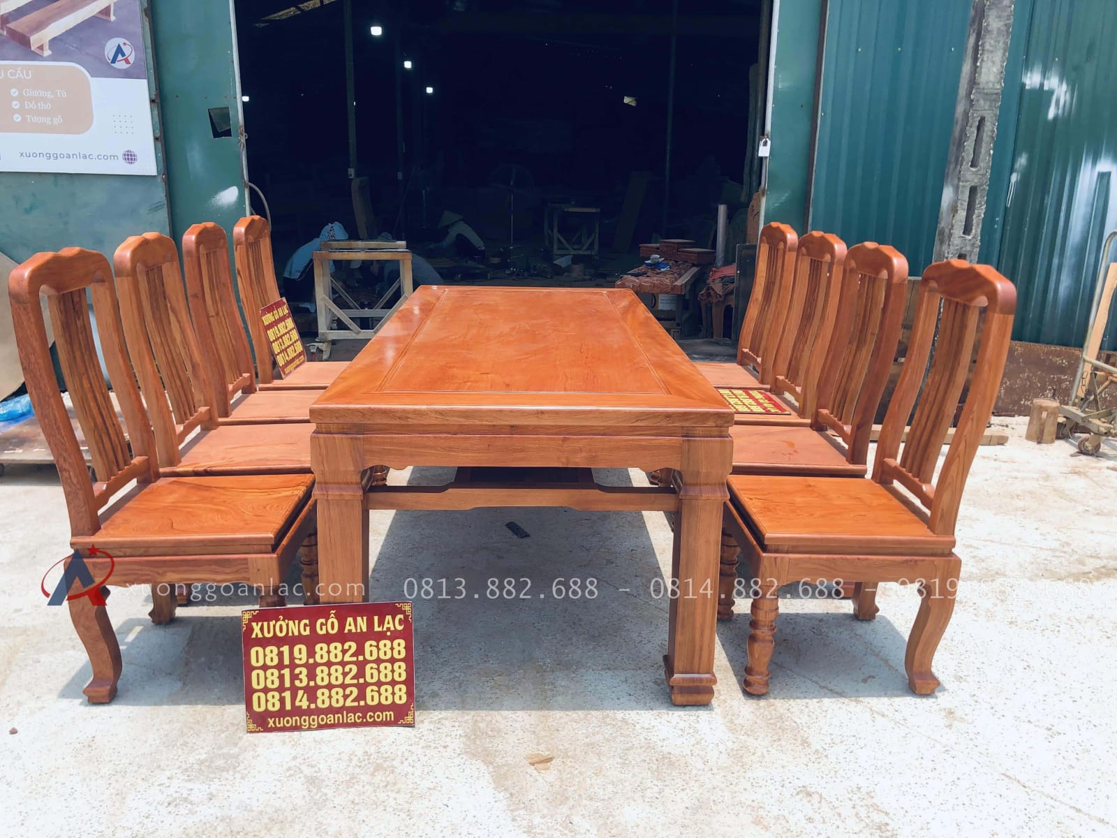Bộ bàn ăn chữ nhật 8 ghế chữ lan gỗ hương đá (Anh Tùng Anh, Thái Nguyên) 22 mẫu bàn ăn chữ nhạt 8 ghế lan gỗ hương đá
