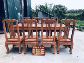 Bộ bàn ăn chữ nhật 8 ghế chữ lan gỗ hương đá (Anh Tùng Anh, Thái Nguyên) 13 bộ bàn ăn gỗ hương đá