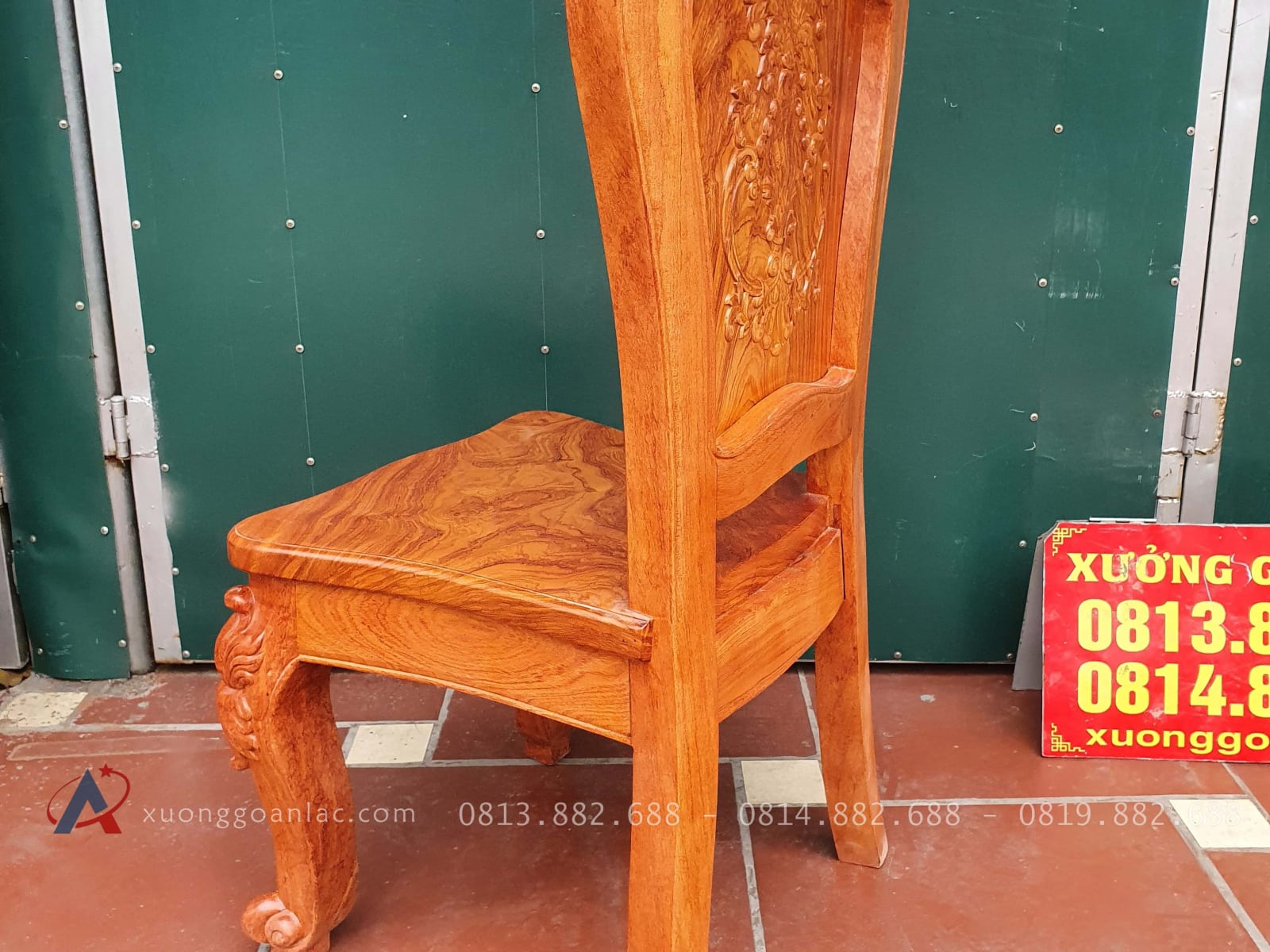 Mẫu ghế hoàng gia tuyển vân cực Vip gỗ hương đá 28 ghế ăn gỗ hương đá màu cách gián