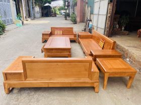 sofa gỗ gõ đỏ phun màu trần