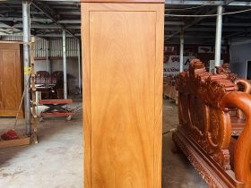 Mẫu tủ quần áo gỗ gõ đỏ hiện đại 15 hồi tủ khung tranh ván liền tấm