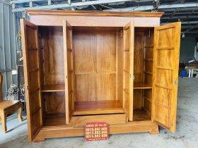 Mẫu tủ quần áo gỗ gõ đỏ hiện đại 17 tủ quần áo 3 buồng 4 cánh