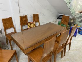 Bộ bàn ăn nguyên khối chữ nhật 8 ghế hiện đại gỗ gõ đỏ siêu vip (Anh Tùng, Thanh Hóa) 16 Thiết kế bàn ăn nguyên khối 8 ghế