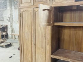 Bản mộc tủ quần áo gỗ gõ đỏ cao cấp 26 mặt cánh khung tranh ván liền