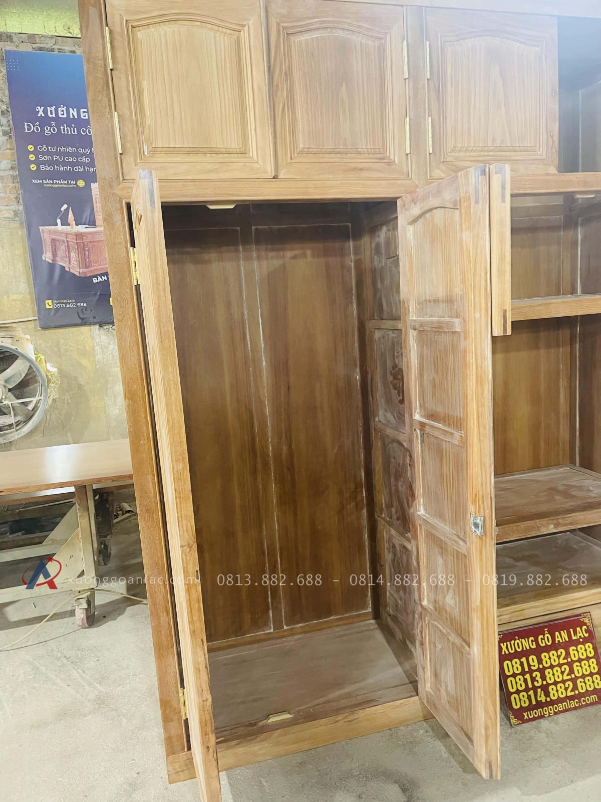 Bản mộc tủ quần áo gỗ gõ đỏ cao cấp 42 khoang tủ thiết kế cao rộng