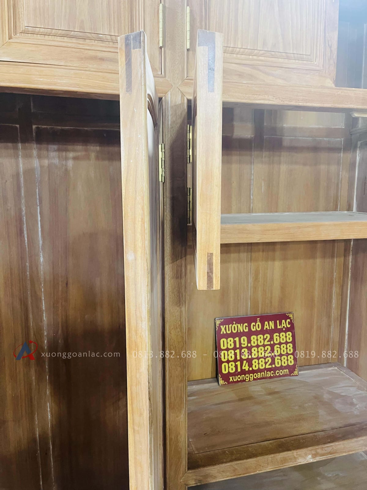 Bản mộc tủ quần áo gỗ gõ đỏ cao cấp 43 cánh tủ khung tranh khuôn 4 ván 2